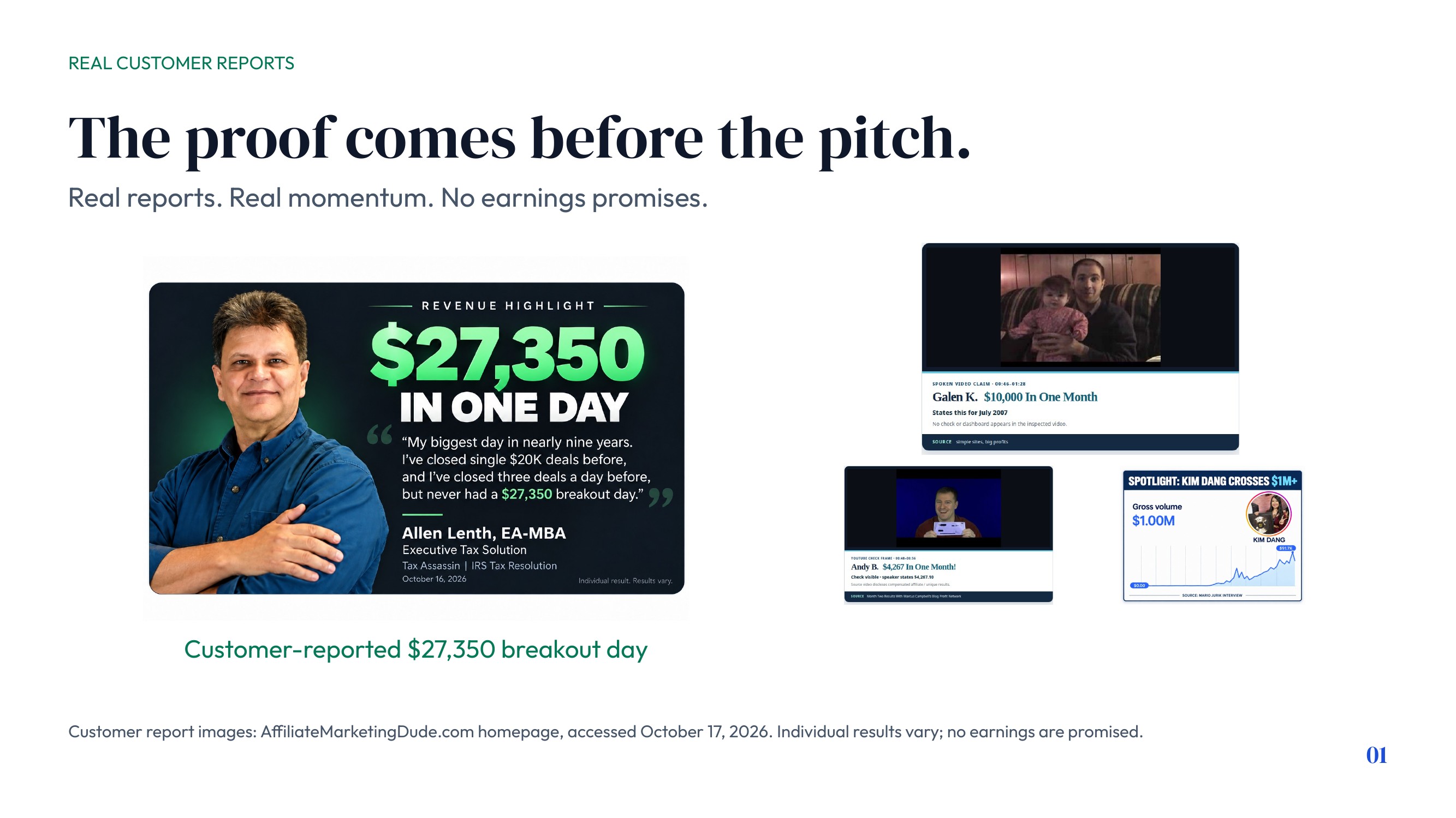 Customer Results Before the Pitch