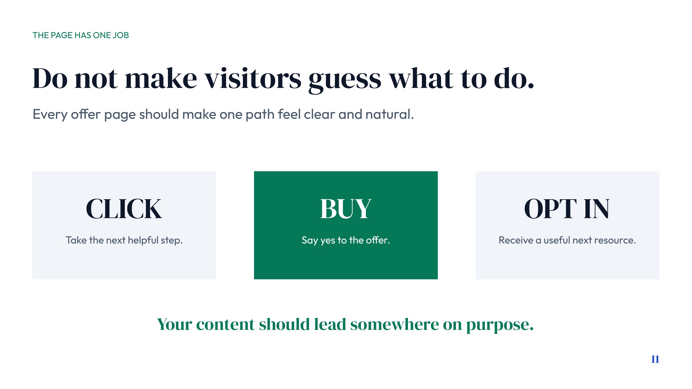 Every Offer Page Needs One Job